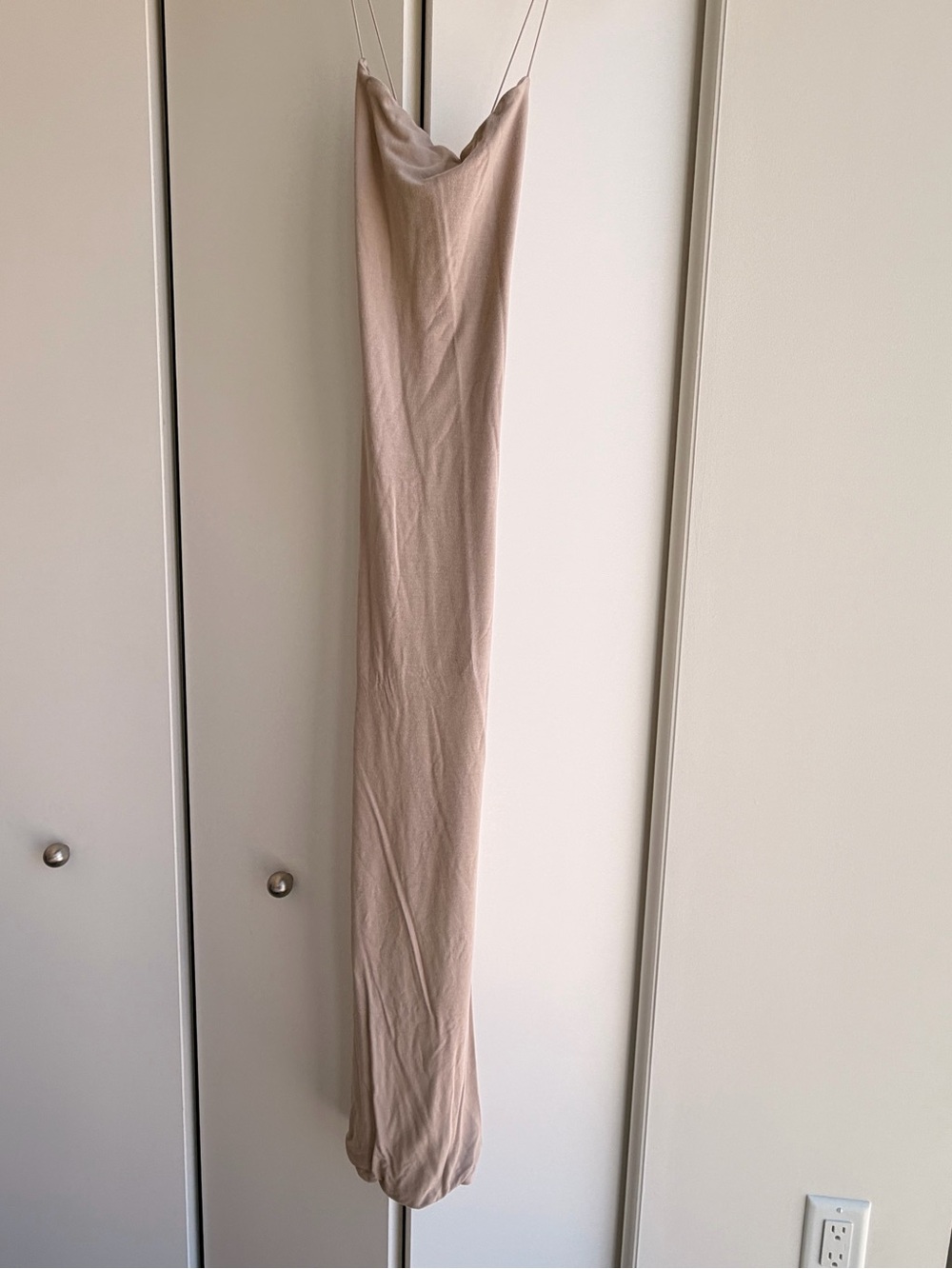 Oh Polly Nude Bodycon Maxi Dress